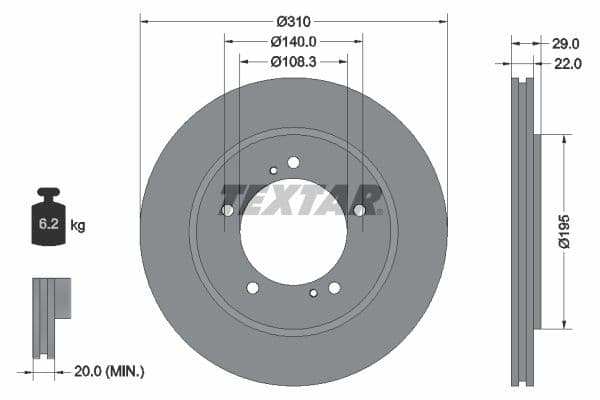 Disc frana TEXTAR PRO 92170503