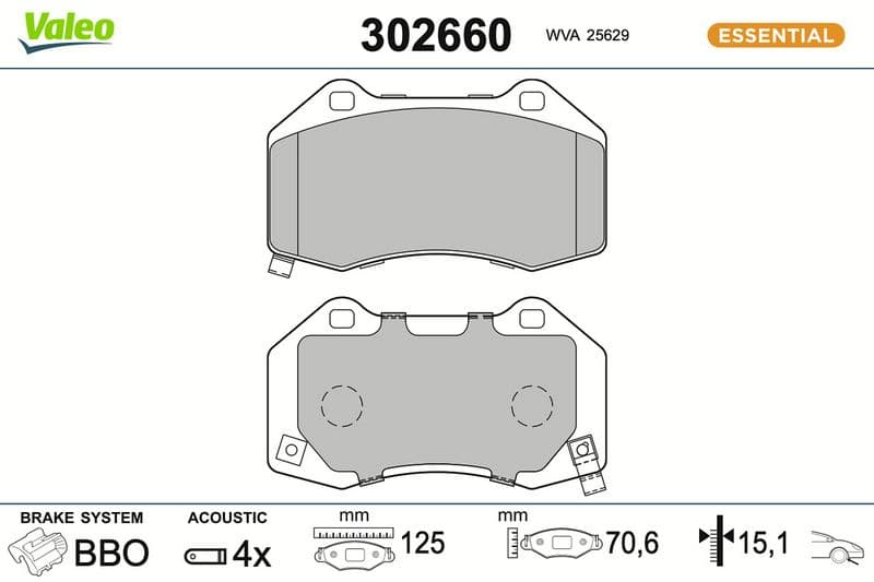 set placute frana,frana disc VALEO 302660