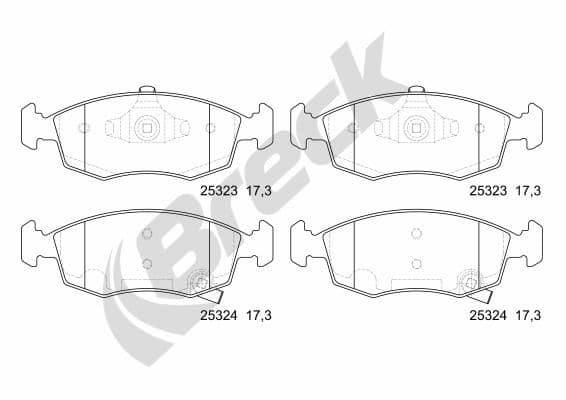 set placute frana,frana disc BRECK 25323 00 702 10