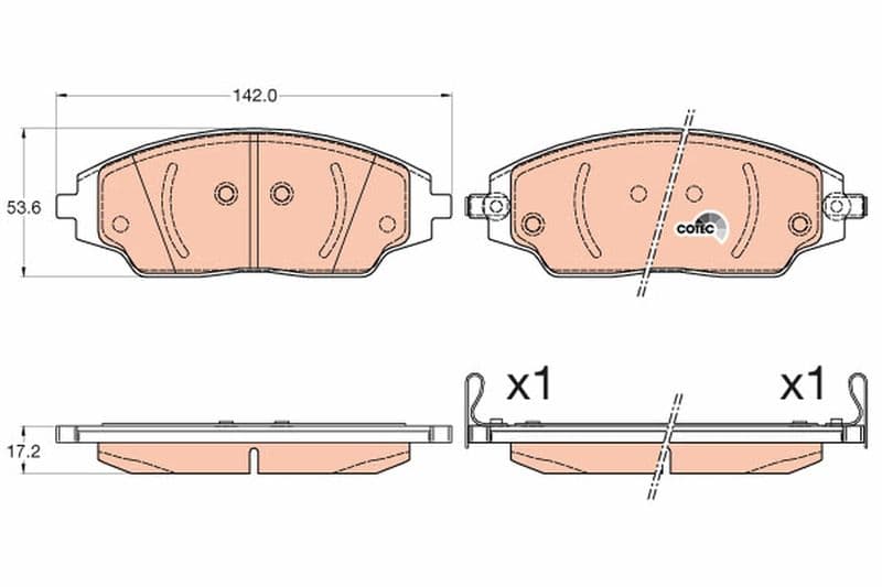 set placute frana,frana disc TRW COTEC GDB3579