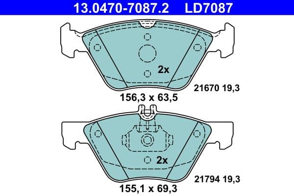 set placute frana,frana disc ATE Ceramic 13.0470-7087.2