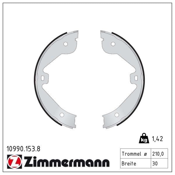 Set saboti frana, frana de mana ZIMMERMANN 10990.153.8