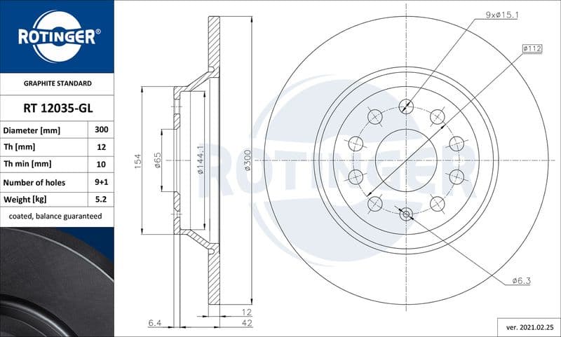 Disc frana ROTINGER GRAPHITE LINE RT 12035-GL