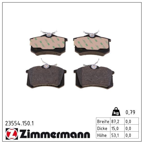 set placute frana,frana disc ZIMMERMANN 23554.150.1