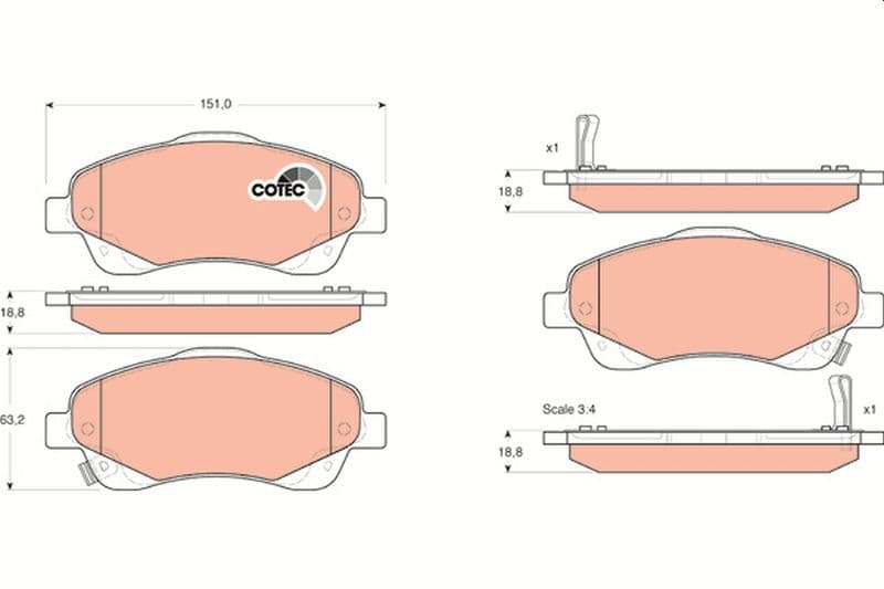 set placute frana,frana disc TRW COTEC GDB3336