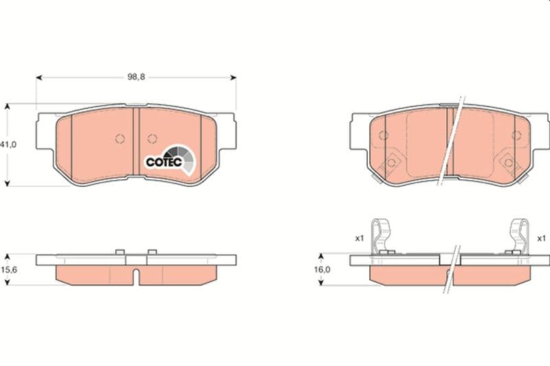 set placute frana,frana disc TRW COTEC GDB3284