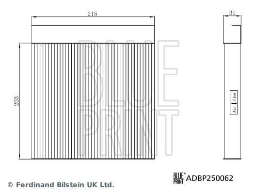Filtru, aer habitaclu BLUE PRINT ADBP250062