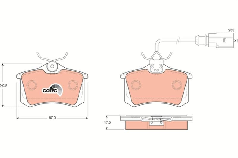set placute frana,frana disc TRW COTEC GDB1415