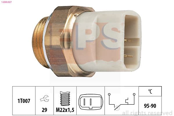 Comutator temperatura, ventilator radiator EPS Made in Italy - OE Equivalent 1.850.027