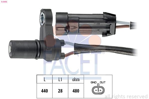 Senzor turatie, cutie de viteza automata FACET 9.0495