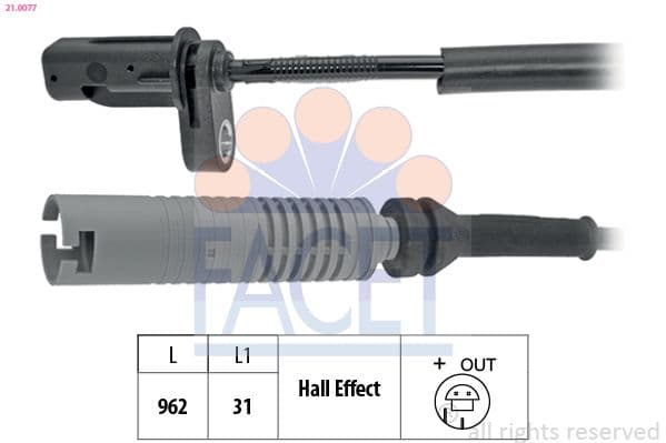 senzor,turatie roata FACET Made in Italy - OE Equivalent 21.0077