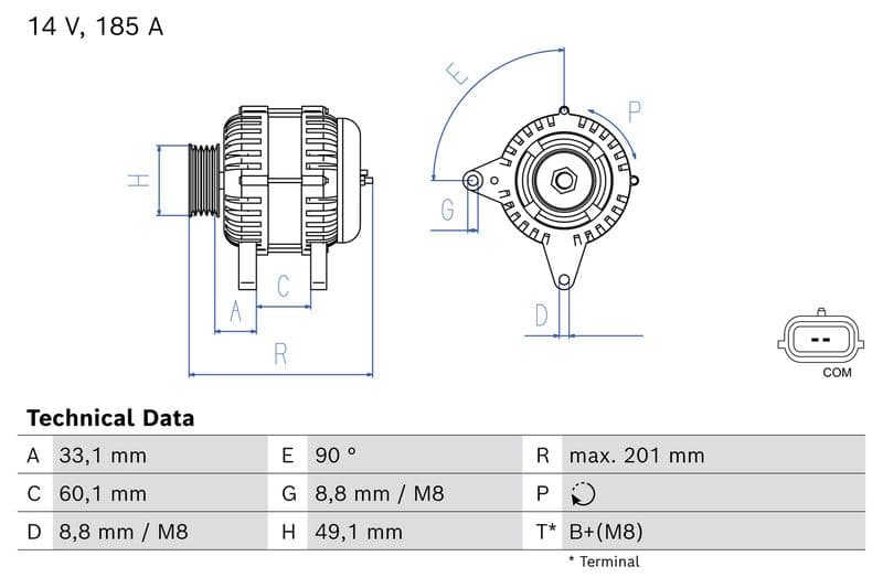 Generator / Alternator BOSCH 0 986 085 200