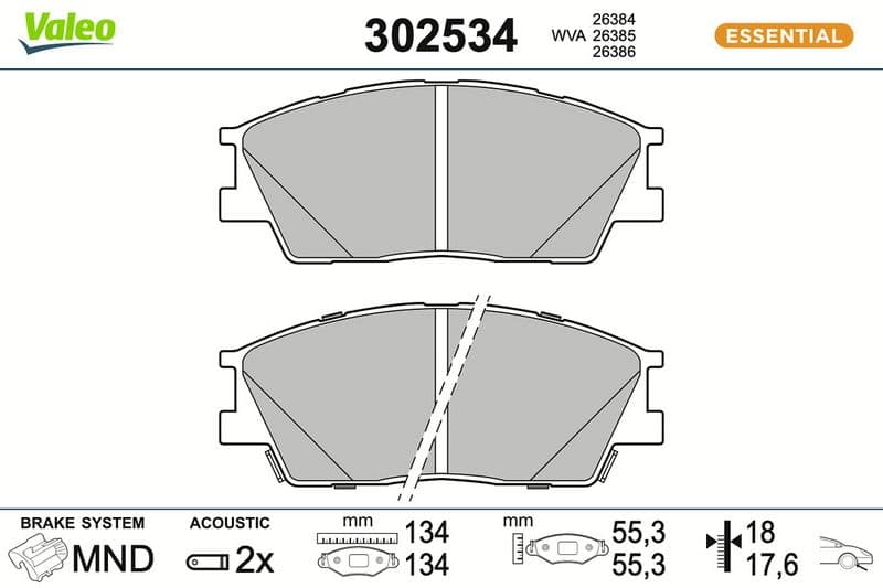 set placute frana,frana disc VALEO 302534