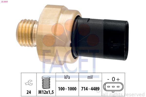 senzor,presiune ulei FACET Made in Italy - OE Equivalent 25.0001