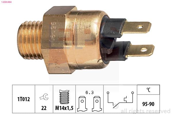 Comutator temperatura, ventilator radiator EPS Made in Italy - OE Equivalent 1.850.064