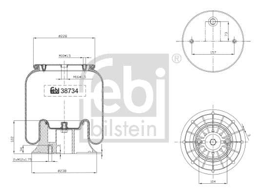 Burduf, suspensie pneumatica FEBI BILSTEIN 38734