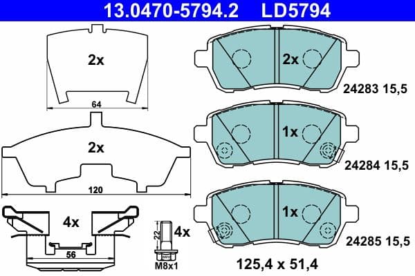 set placute frana,frana disc ATE Ceramic 13.0470-5794.2