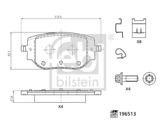 set placute frana,frana disc FEBI BILSTEIN 196513