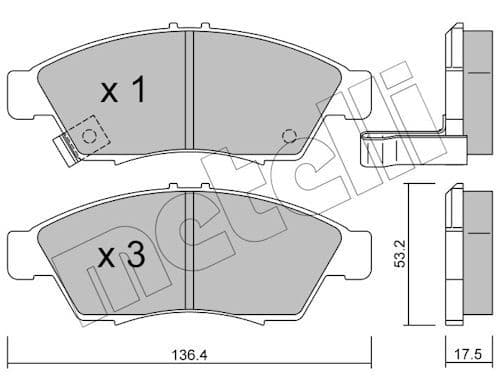 set placute frana,frana disc METELLI 22-0437-0