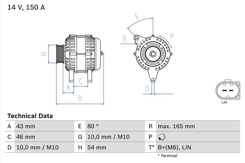 Generator / Alternator BOSCH 0 986 047 960