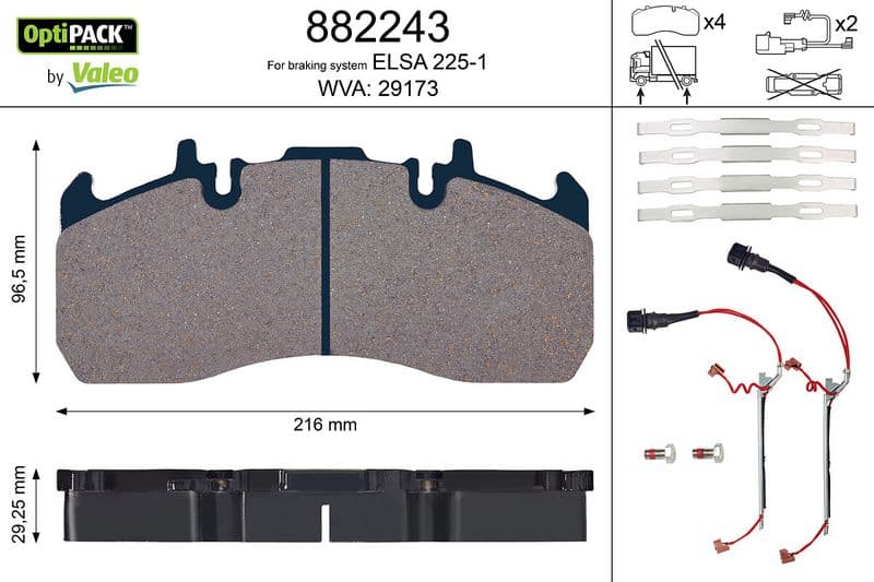set placute frana,frana disc VALEO 882243