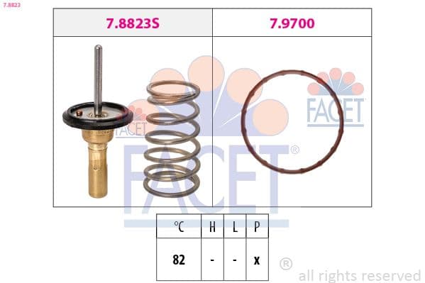 termostat,lichid racire FACET Made in Italy - OE Equivalent 7.8823