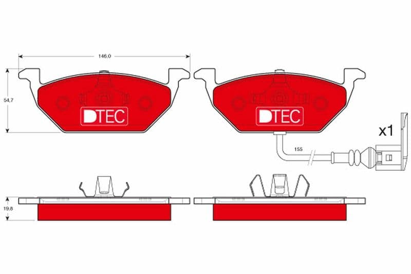 set placute frana,frana disc TRW DTEC COTEC GDB1386DTE