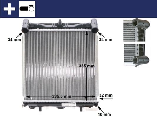 Radiator, racire motor MAHLE BEHR CR 370 000S