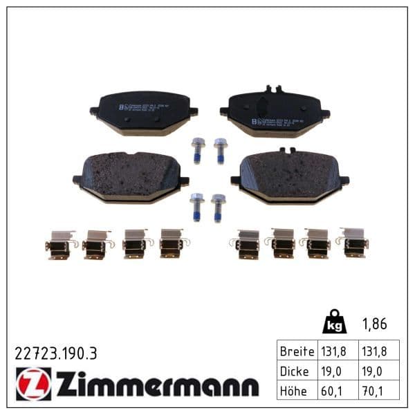 set placute frana,frana disc ZIMMERMANN 22723.190.3