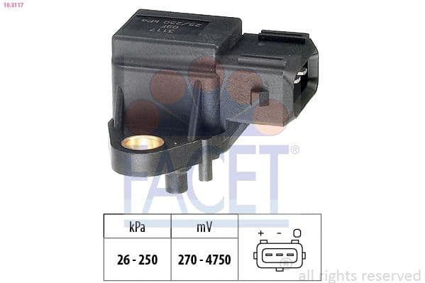 senzor presiune aer FACET Made in Italy - OE Equivalent 10.3117