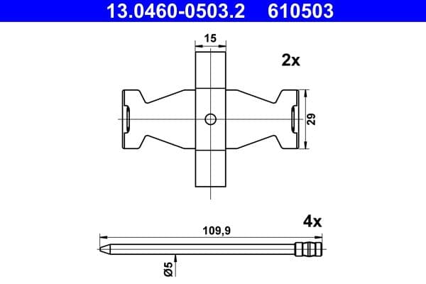 Set accesorii, placute frana ATE 13.0460-0503.2