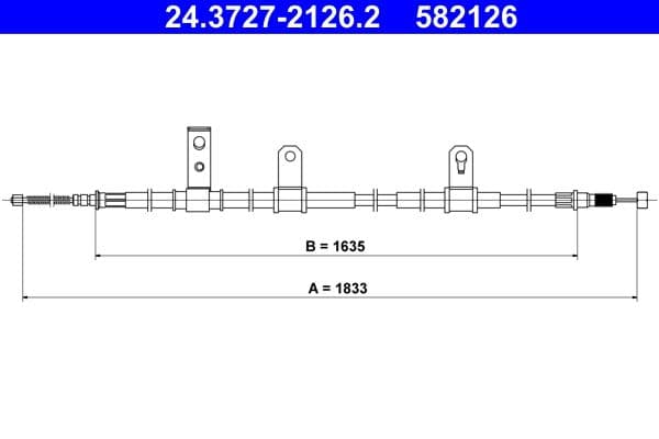 Cablu, frana de parcare ATE 24.3727-2126.2