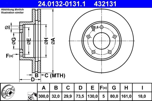 Disc frana ATE 24.0132-0131.1