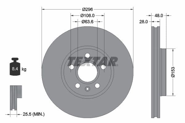 Disc frana TEXTAR PRO+ 92287505