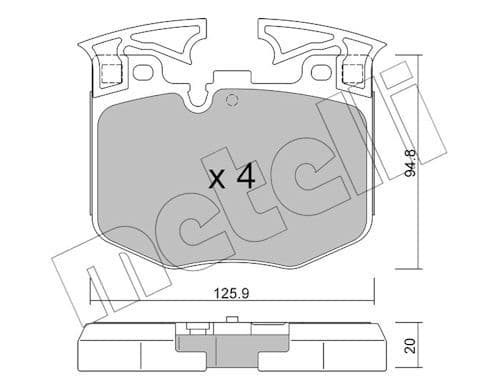 set placute frana,frana disc METELLI 22-1146-0
