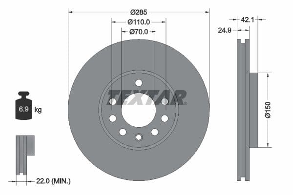 Disc frana TEXTAR PRO+ 92118705
