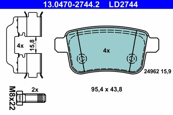 set placute frana,frana disc ATE Ceramic 13.0470-2744.2