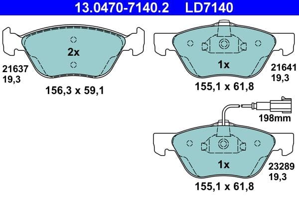 set placute frana,frana disc ATE Ceramic 13.0470-7140.2