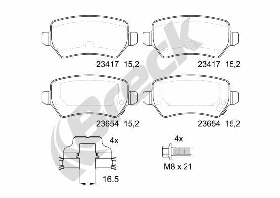 set placute frana,frana disc BRECK 23417 00 704 10