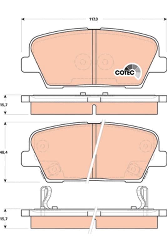 set placute frana,frana disc TRW COTEC GDB3499