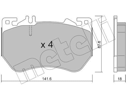 set placute frana,frana disc METELLI 22-1358-0