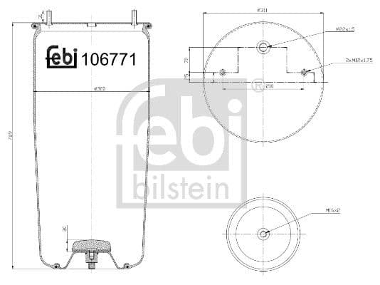 Burduf, suspensie pneumatica FEBI BILSTEIN 106771