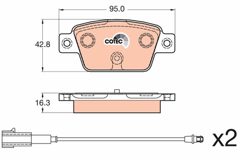 set placute frana,frana disc TRW COTEC GDB2054
