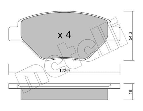 set placute frana,frana disc METELLI 22-0543-0