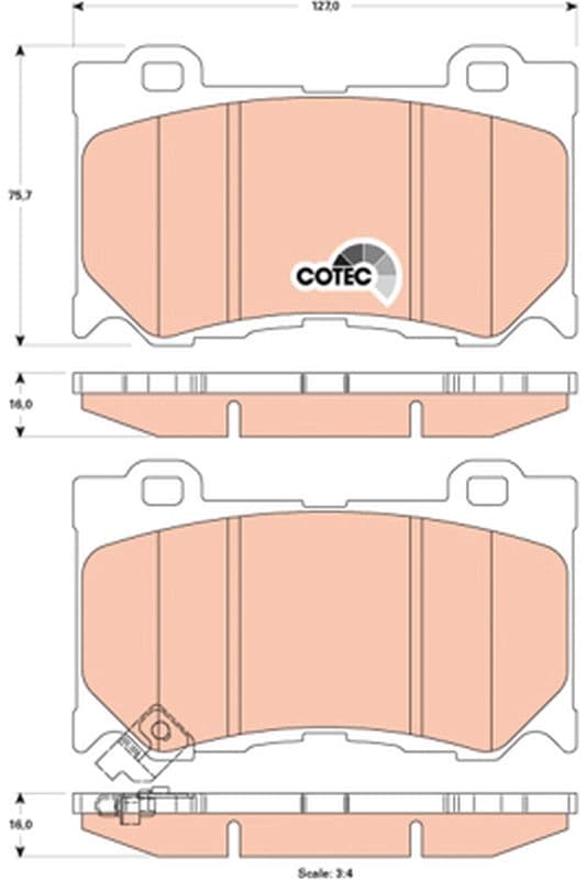 set placute frana,frana disc TRW COTEC GDB3505