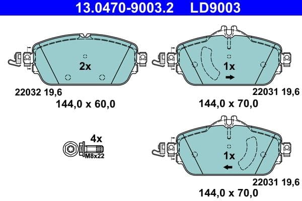 set placute frana,frana disc ATE Ceramic 13.0470-9003.2