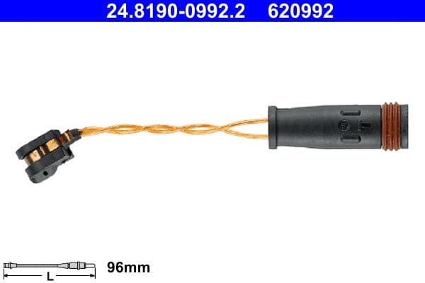senzor de avertizare,uzura placute de frana ATE 24.8190-0992.2