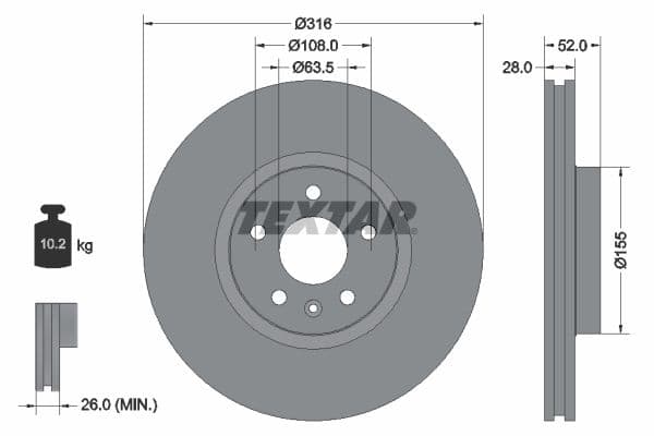 Disc frana TEXTAR 92162303