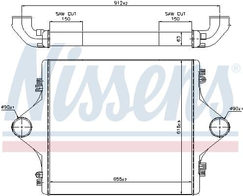 Intercooler, compresor NISSENS 96977
