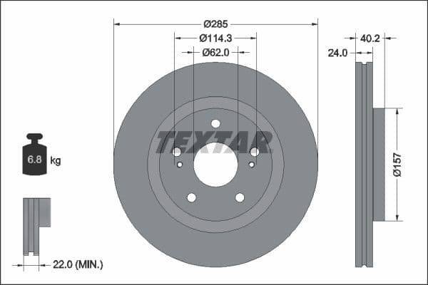 Disc frana TEXTAR PRO 92337303
